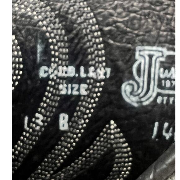 Justin Men’s Black Leather Narrow Western Cowboy Boot Size US 13 B - Picture 10 of 10